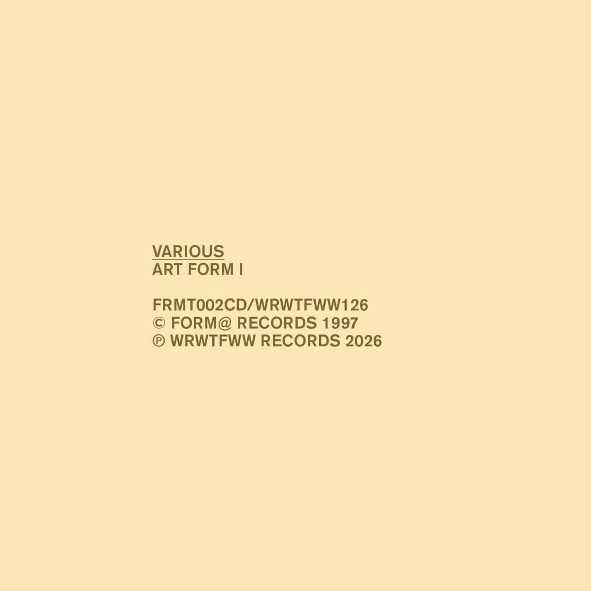 Art Form I (LP 2x12")